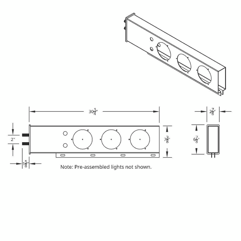 UP-61734 2" Bolt Pattern Stainless Spring Loaded Light Bar With Six 4" 7 LED Lights & Visors - Red LED/Red Lens