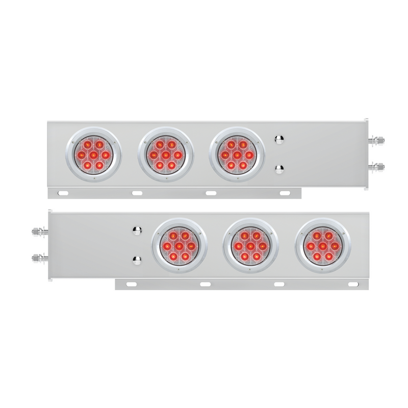Barra trasera con patrón de pernos de 2-1/2" con resorte y luz LED roja de 4" de la serie Competition 6X, lente transparente