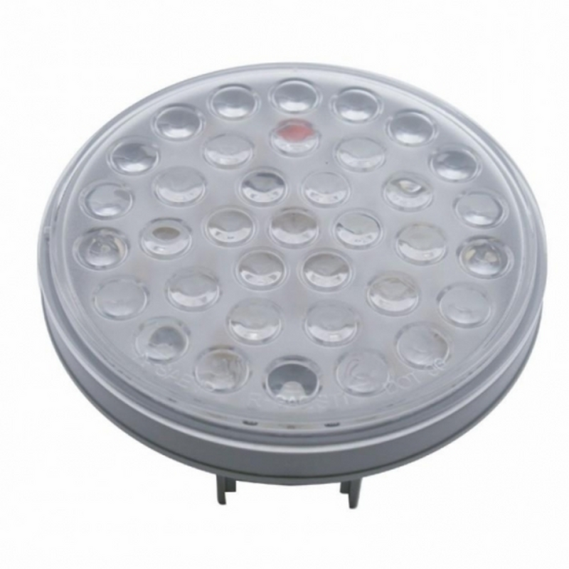 3-3/4" Bolt Pattern SS Spring Loaded Bar With 6X 36 LED 4" Lights & Visors -Red LED/Clear Lens