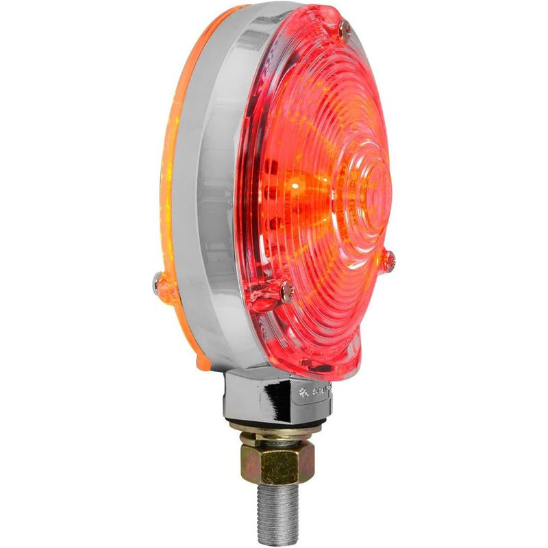 #77613 4" Double Faced Star Amber/Red 48 LED Sealed Light with (Clear Lens) pedestal Salmon