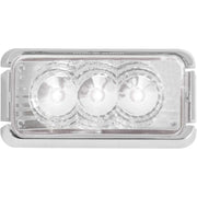 77880 SMALL RECT. SPYDER AMBER/AMBER LED LIGHT W/ CR. RIM (choose color & style) white (chrome rim),white (light only) Light Gray