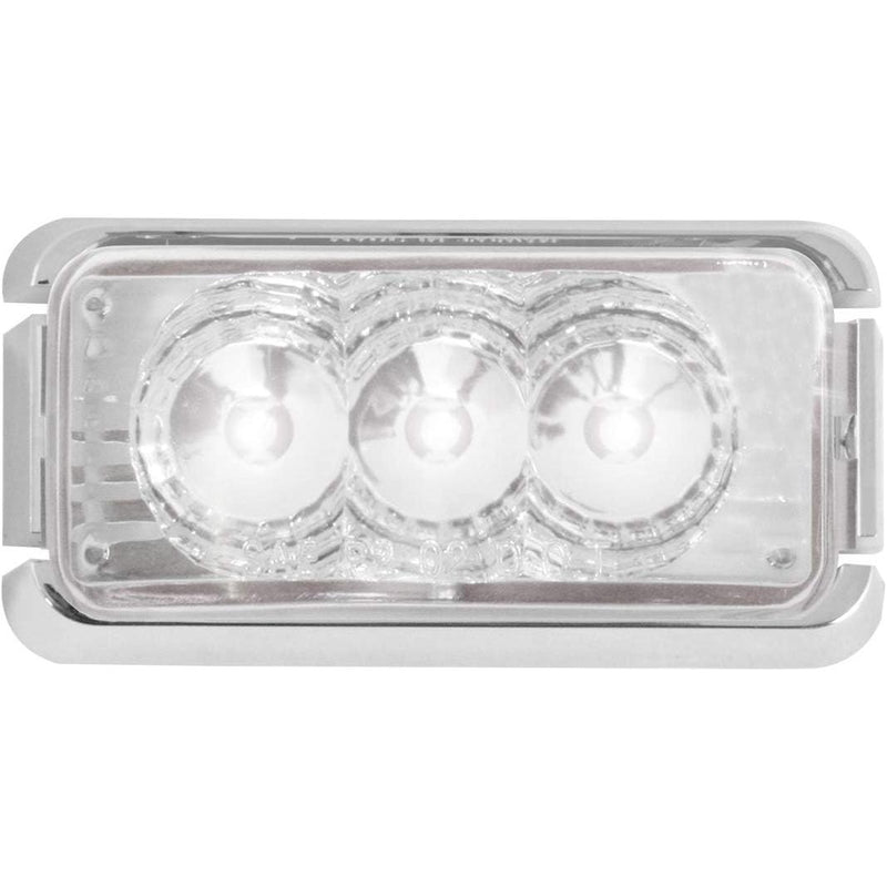77880 SMALL RECT. SPYDER AMBER/AMBER LED LIGHT W/ CR. RIM (choose color & style) white (chrome rim),white (light only) Light Gray