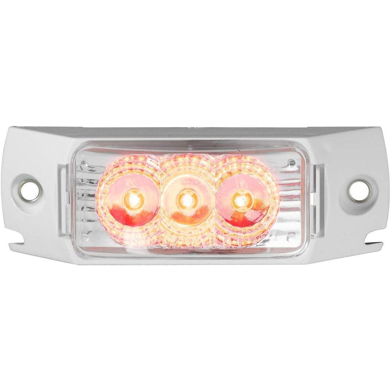 77880 SMALL RECT. SPYDER AMBER/AMBER LED LIGHT W/ CR. RIM (choose color & style) red/clear (rail style),red/clear (white rail style) Light Gray