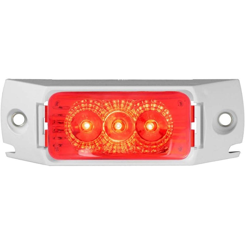77880 SMALL RECT. SPYDER AMBER/AMBER LED LIGHT W/ CR. RIM (choose color & style) red (rail style),red (white rail style),red (oval rim) Light Gray