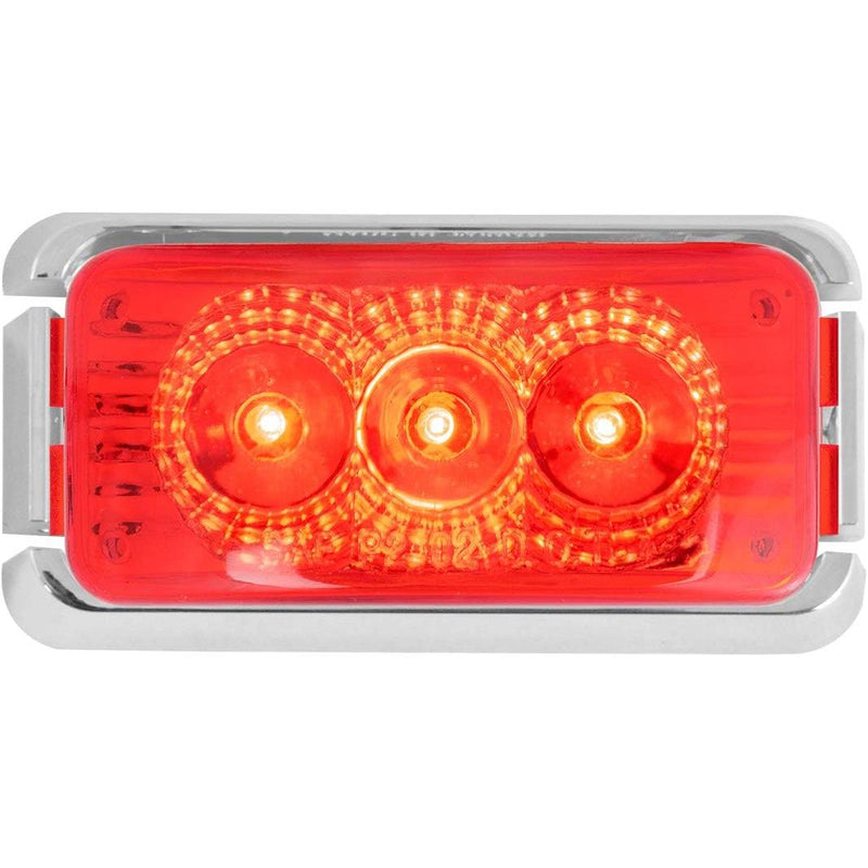 77880 SMALL RECT. SPYDER AMBER/AMBER LED LIGHT W/ CR. RIM (choose color & style) red/red (chrome rim),red (light only) Light Gray