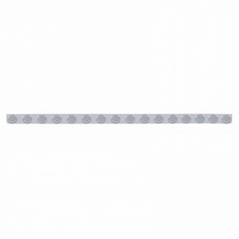 79-1/2" SS Bumper Light Bracket With 16X 7 LED 2" Reflector Lights & Bezels -Amber LED/Clear Lens