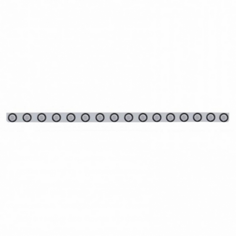 79-1/2" Stainless Bumper Light Bracket With 16X 9 LED 2" Light & Grommets - Amber LED/Clear Lens