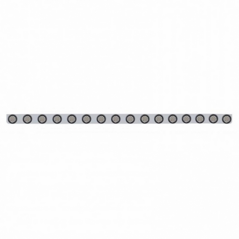79-1/2" SS Bumper Light Bracket With 16X 9 LED 2" Reflector Light -Amber LED/Clear Lens