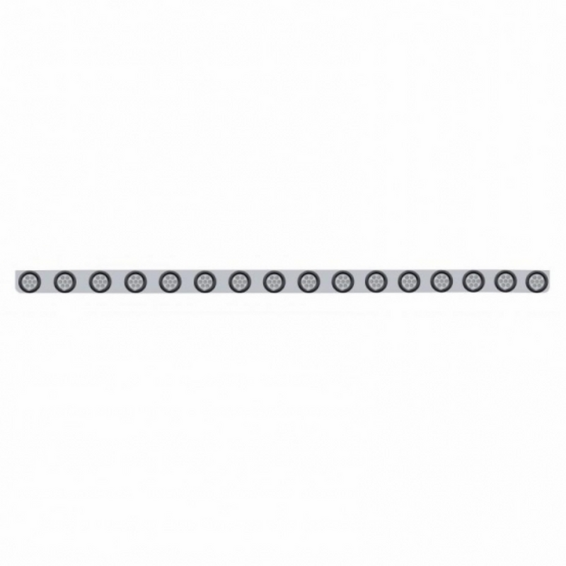 79-1/2" SS Bumper Light Bracket With 16X 7 LED 2" Reflector Light -Amber LED/Clear Lens