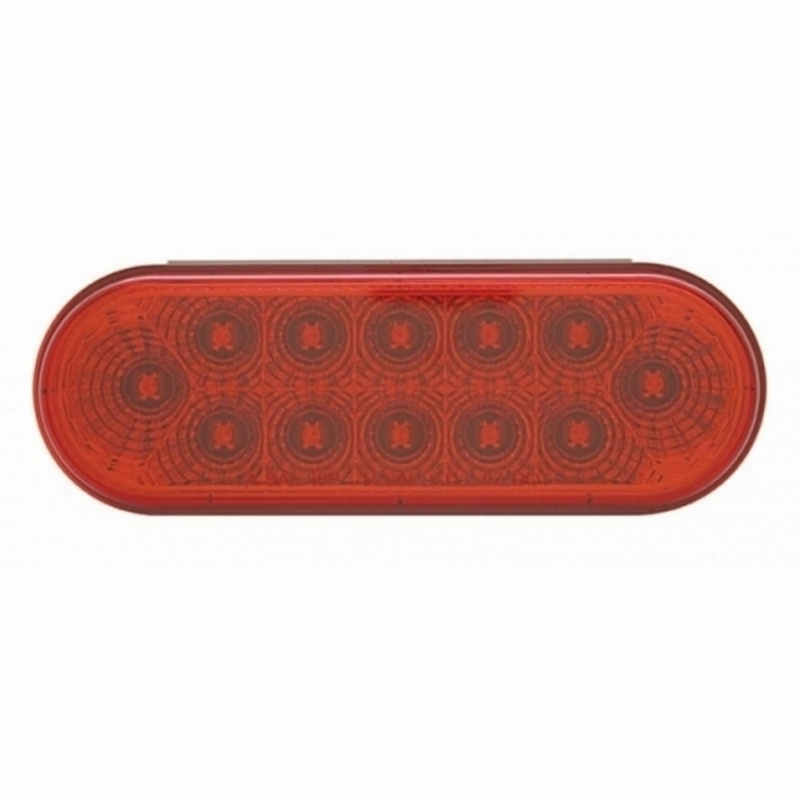 3-3/4" Bolt Pattern SS Spring Loaded Bar With 6 Oval 12 LED Lights -Red LED & Lens