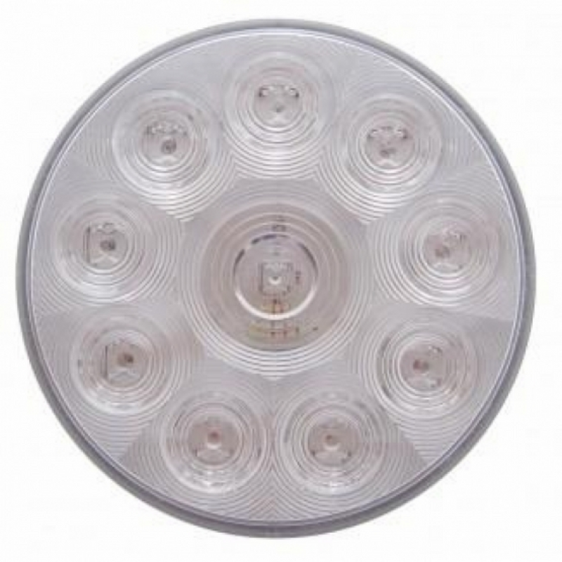 UP-63646 2-1/2" Bolt Pattern Chrome Spring Loaded Bar W/6X 4" 10 LED Lights -Red LED/Clear Lens (2-Pack)