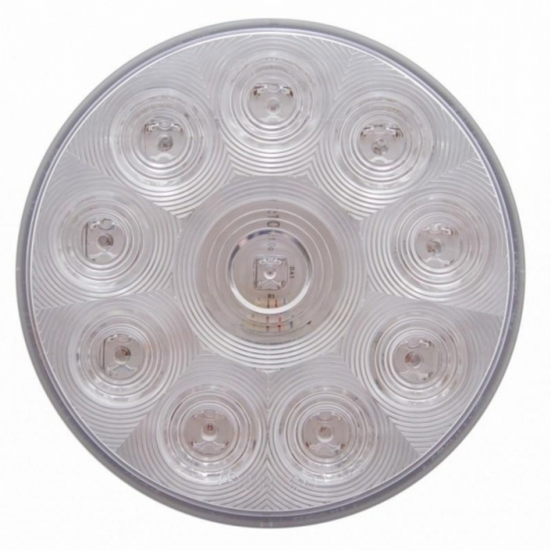 UP-63729 2-1/2" Bolt Pattern SS Spring Loaded Bar With 6X 4" 10 LED Lights -Red LED/Clear Lens
