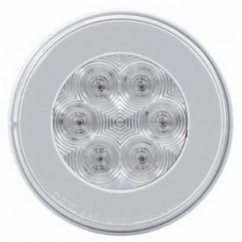UP-63769 2" Bolt Pattern SS Spring Loaded Bar With 6X 21 LED 4" GloLight & Visors -Red LED/Clear Lens