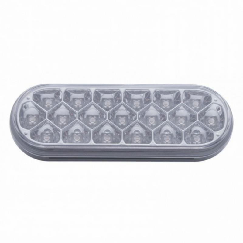 3-3/4" Bolt Pattern SS Spring Loaded Bar With 6 Oval 19 LED Lights -Red LED/Clear Lens