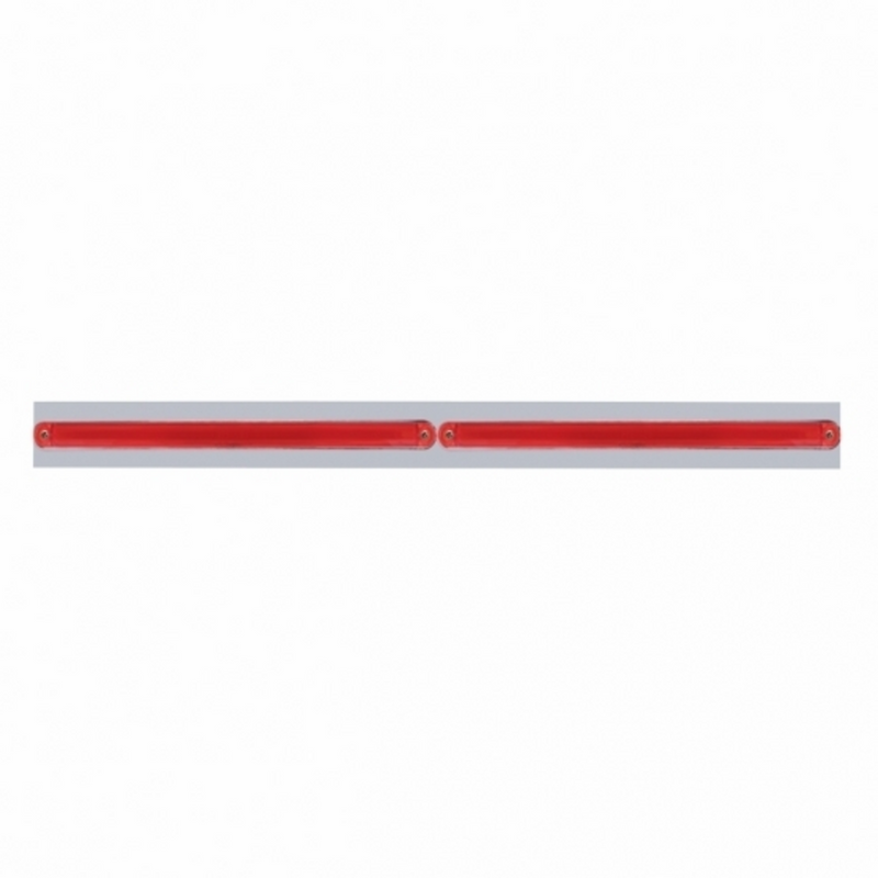 Chrome Top Mud Flap Plate With Two 24 LED 12" GloLight Bars - Red LED/Red Lens
