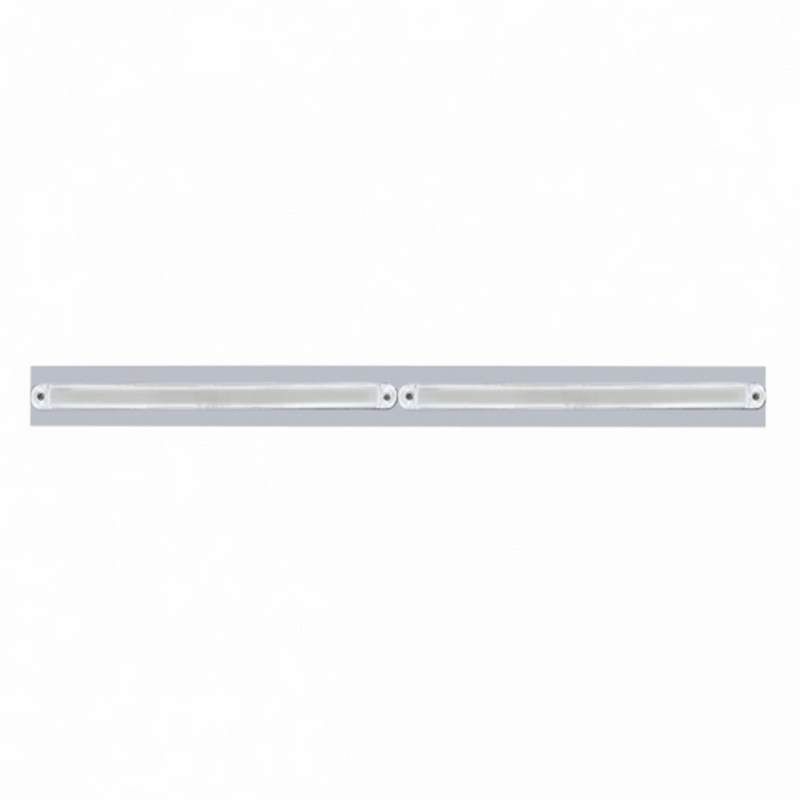 Chrome Top Mud Flap Plate With Two 24 LED 12" GloLight Bars - Red LED/Clear Lens