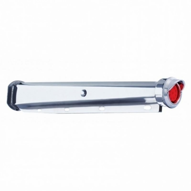 Colgadores de guardabarros resistentes de 30" con tapa de extremo reflector de 9 LED y visera - LED rojo/lente roja (par)