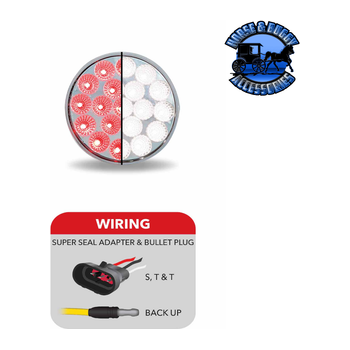 4" Round Trux Dual Revolution LEDs (Choose Style and Color) 4" ROUND Red to White - #TLED-4X40T | Super Seal Adapter Light Gray