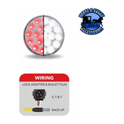 4" Round Trux Dual Revolution LEDs (Choose Style and Color) 4" ROUND Red to White - #TLED-4X40G | Lock Connector Adapter Light Gray