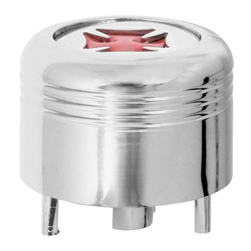 66965 Peterbilt A/C Knob (red Iron Cross) Light Gray