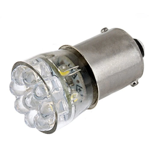 67-R15 67 Boat and RV LED Light Bulb - (15) LED Forward Firing Cluster Bulb - BA15S Retrofit Base - 105 Lumens - Red Dark Gray