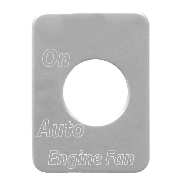 68475 (closeout) SS ENGINE FAN SWITCH PLATE FOR PETERBILT 370's & 359 Dark Gray