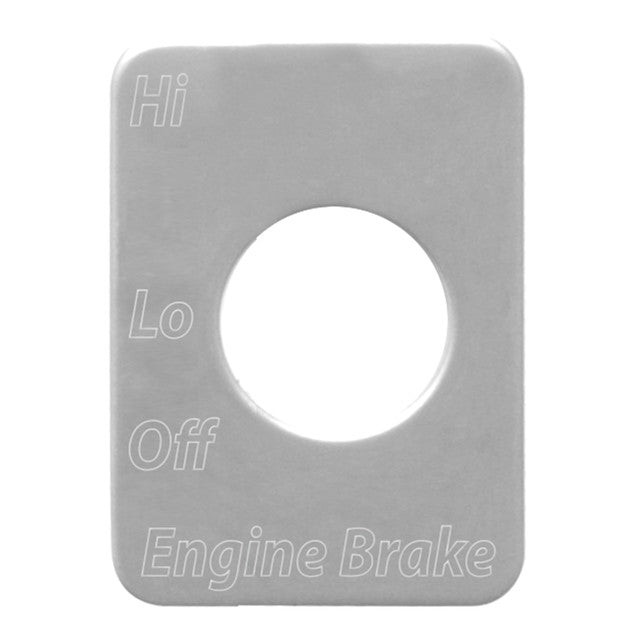 68483 (closeout) SS ENGINE BRAKE-1 SWITCH PLATE FOR PETERBILT 370's & 359 Dark Gray