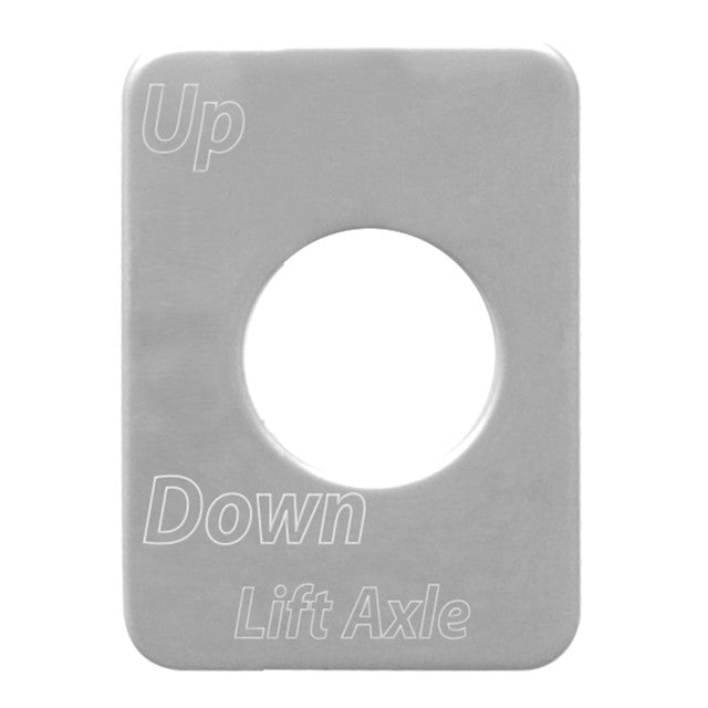 68486 (closeout) SS LIFT AXLE UP/DOWN PLATE FOR PETERBILT 370's & 359 Dark Gray