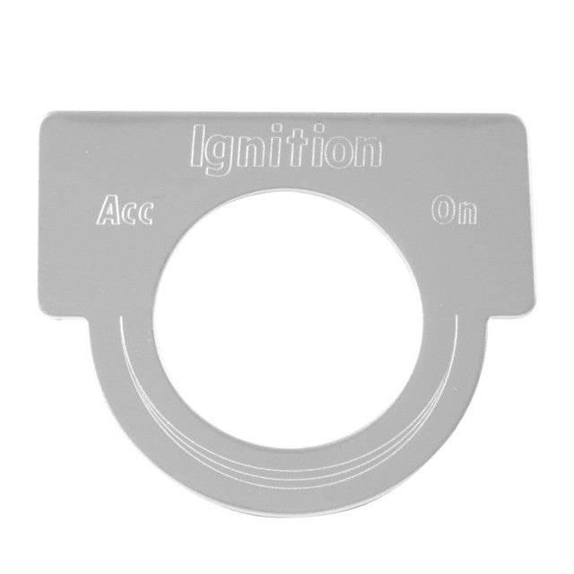 68628 (closeout) SS IGNITION KEY SWITCH PLATE FOR PETERBILT 370's & 359 Gray