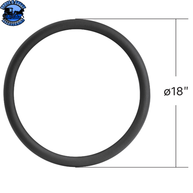 18" Black Leather Replacement Rim For United Pacific Leather Rim Steering Wheels #88149