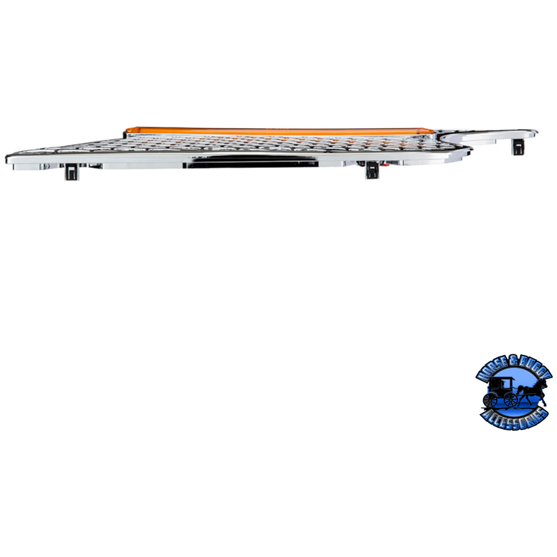 CHROME AIR INTAKE GRILLE WITH LED GLOLIGHT FOR 2012-2021 PETERBILT 579 (Choose Lens Color) (Choose Side) Air Intake Amber / Driver's Side,Amber / Passenger's Side,Clear / Driver's Side,Clear / Passenger's Side Dark Slate Gray