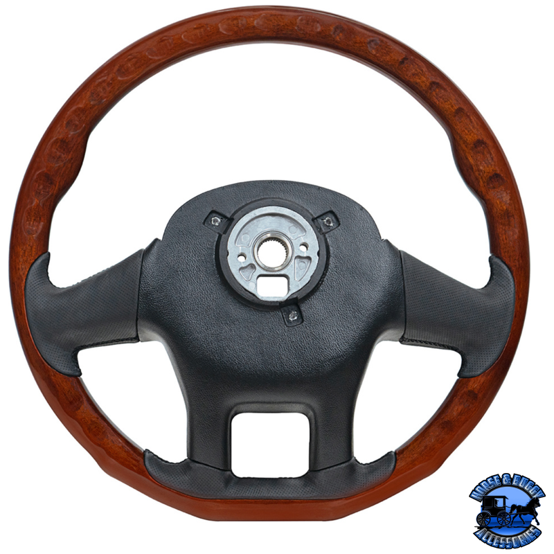 18" YOURGRIP WOOD STEERING WHEEL FOR 2012-2021 PETERBILT 579 & 2013-2021 KENWORTH T680 #88189 steering wheel Dark Slate Gray