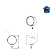 Black "BILLET" Style Groove Headlight Housing #31497 HEADLIGHT Gray