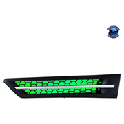 HOOD AIR INTAKE GRILLE WITH LED FOR 2018-2024 FREIGHTLINER CASCADIA 126 (Choose Color) (Choose Side) Air Intake Green LED / Driver's Side Black