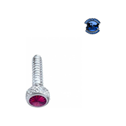 CHROME SHORT DASH SCREW FOR FREIGHTLINER WITH COLOR CRYSTAL (2-PACK) (Choose Color) Dash Screw Purple Gray
