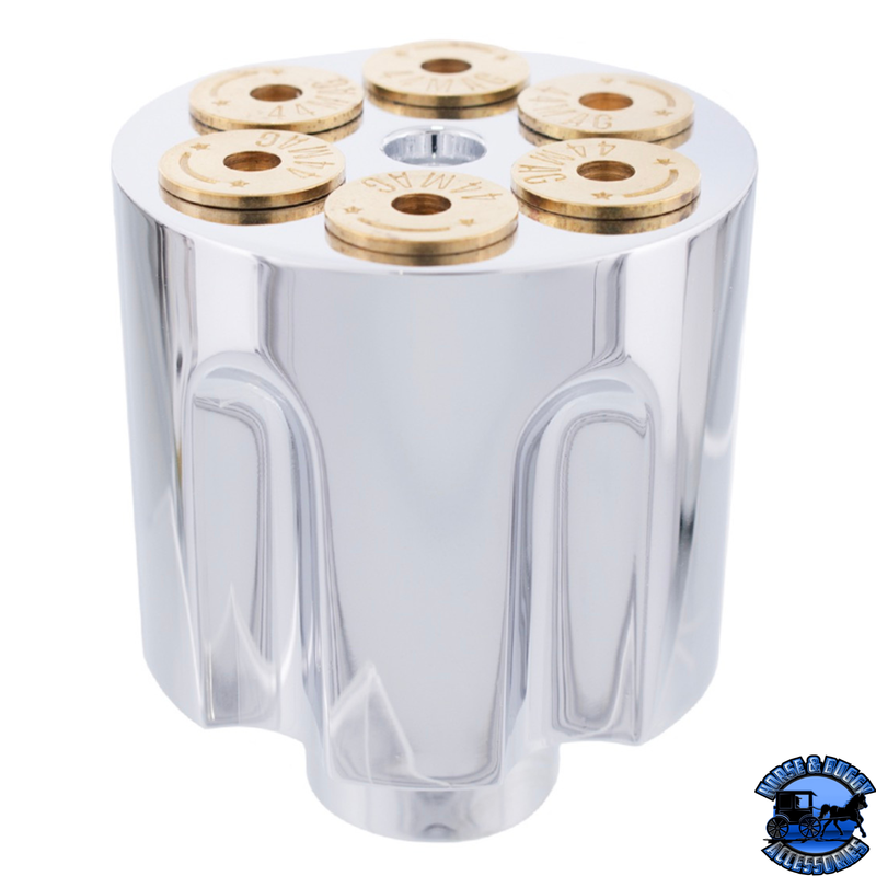 Perilla de válvula de aire de cañón de pistola de aluminio cromado - Atornillable