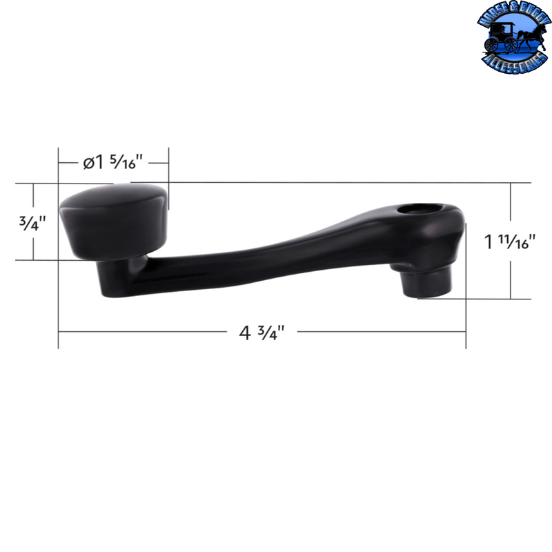 24038  Black Die-Cast Window Crank With 3/8” Square Adapter - Plain