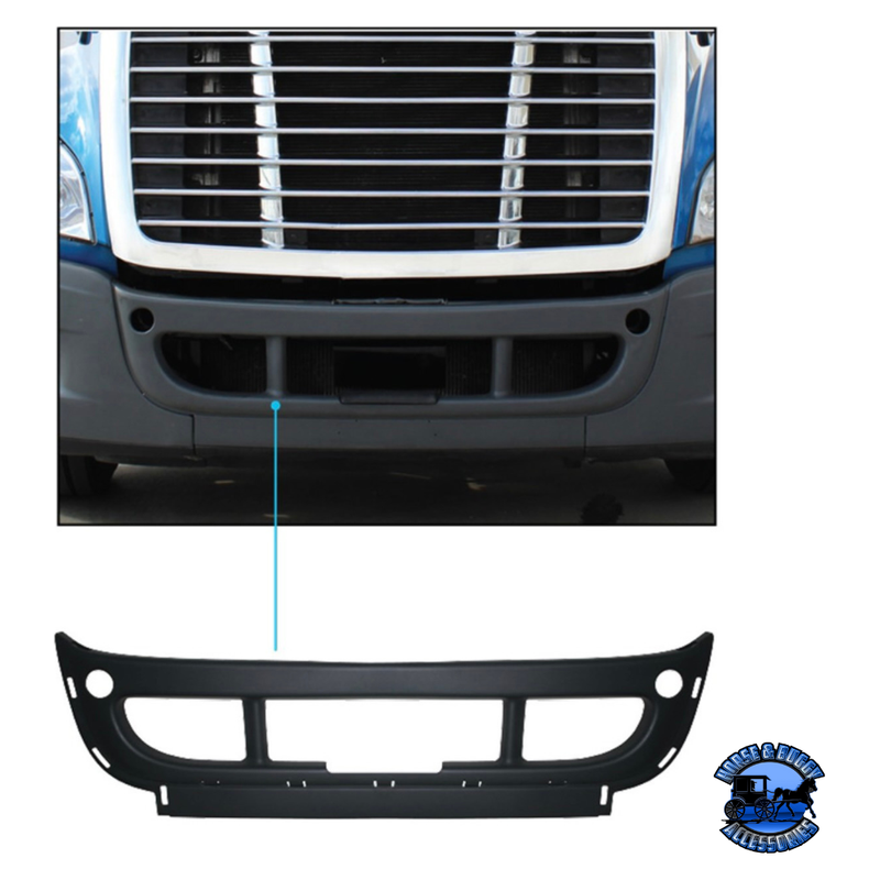Center Bumper With Center Trim Mounting Holes For 2008-2017 Freightliner Cascadia #20798 Center Bumper Dark Slate Gray