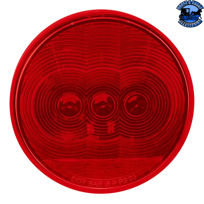 3 LED 4" Round Light (Stop, Turn, & Tail)-Red LED/Red Lens #38064B