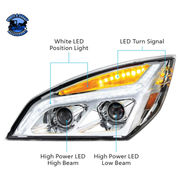 LED PROJECTION HEADLIGHT WITH LED POSITION LIGHT FOR 2018-2024 FREIGHTLINER CASCADIA (Choose Color) (Choose Side) LED Headlight Chrome / Driver's Side,Chrome / Passenger's Side,Black / Driver's Side,Black / Passenger's Side Dark Slate Gray
