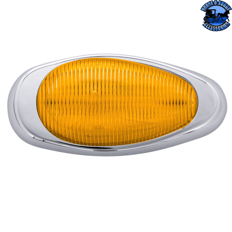 39166 15 LED Sleeper Light With Bezel For Freightliner (Clearance/Marker) - Amber LED/Amber Lens (Pair) #39166