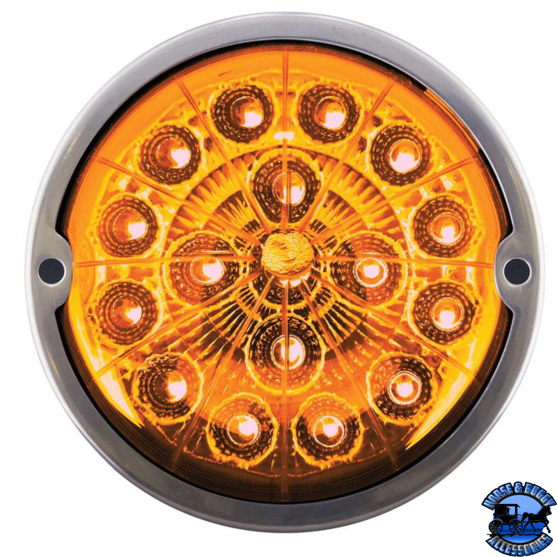 17 LED Watermelon Double Fury Light Flush Mount Kit With Low Profile SS Bezel (Choose LED Color)