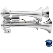 4 TRUMPET MINI TRAIN HORN (Choose Finish) TRAIN HORN Chrome,Black Light Gray