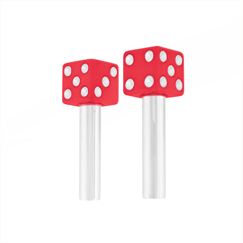 Dice Door Lock Knobs - Red (2Pc/Set)