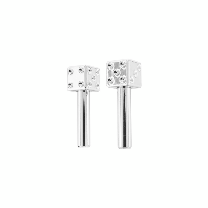 Chrome Dice Door Lock Knobs (2Pc/Set)