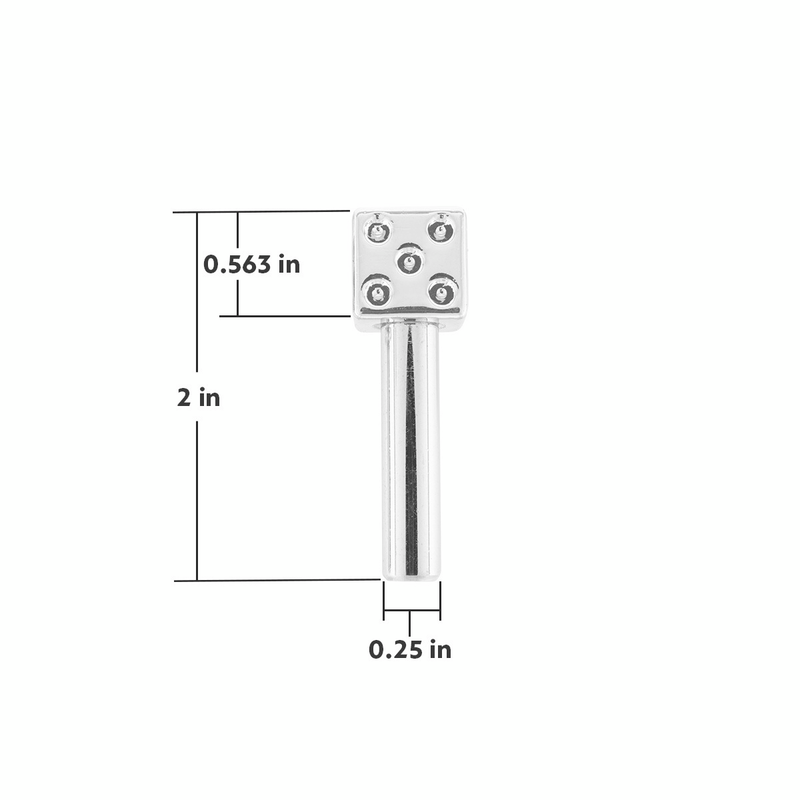 Chrome Dice Door Lock Knobs (2Pc/Set)