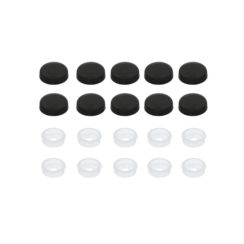 Black Plastic Snap-On Caps For #6 And #8 Screw (10-Pack)