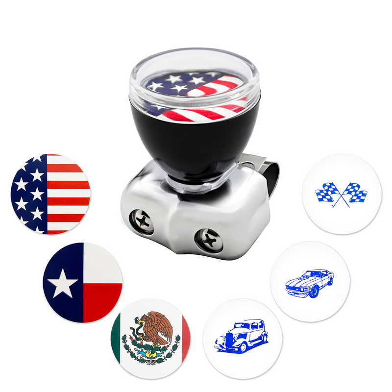 Black Steering Wheel Spinner With Clear Removable Top
