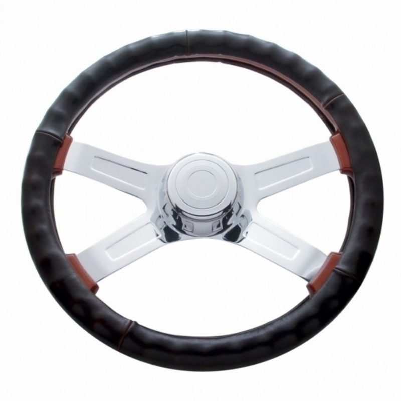 UP-70111 18" Steering Wheel Cover - Black