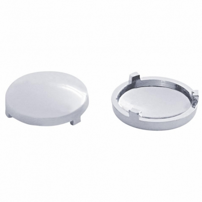 Cubiertas de plástico cromado para botón de vinilo redondo de 3/4" para la mayoría de Freightliner e International (a granel)